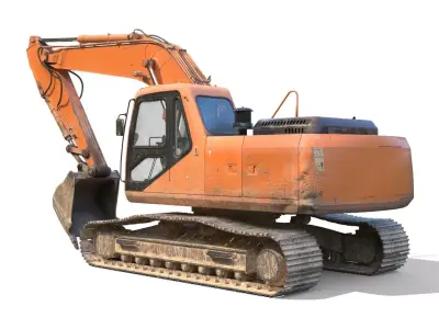 Generic PBR Rigged Excavator Low-poly 3D model