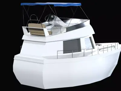 Sailing yacht Low-poly 3D model