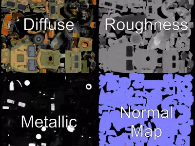 Camo Tactical Vehicle model pack Low-poly 3D model