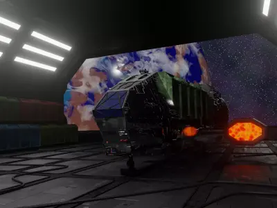Low-Poly Sci-Fi Spaceship 3D model