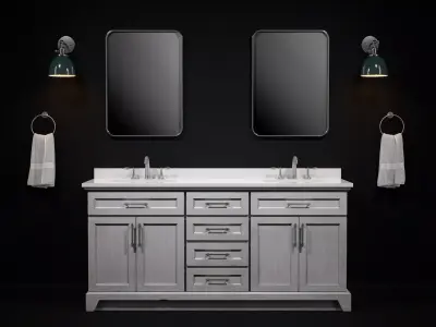 OVE Felix Vintage Grey 72 Brushed nickel 3D model