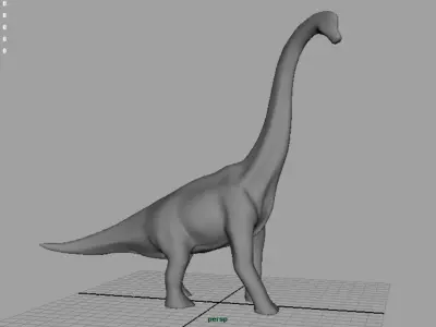 Brachiosaurus dinosaur Low-poly 3D model 2