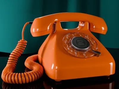 Retro Rotary Telephone-Vintage 3D Model  Low-poly 3D model