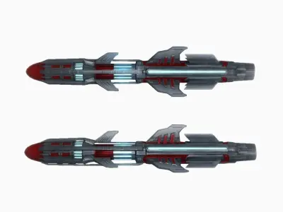 Missile 6 sci-fi low poly Low-poly 3D model