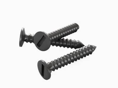 Aluminium Screw 02 Low-poly 3D model
