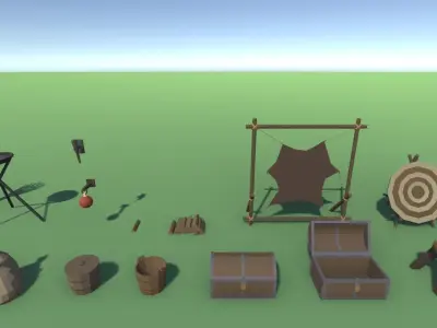 Low Poly Medieval Props Pack Low-poly 3D model