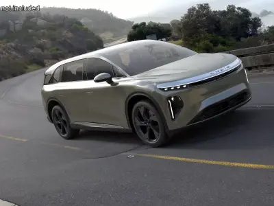 Lucid Gravity 2024 Electric SUV Olive Color 3D model