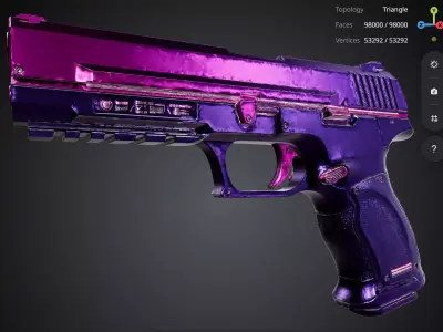 Purple and Pink Pistol 3D model
