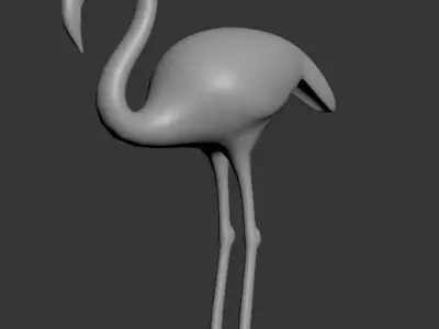 Flamingo checkered Low-poly 3D model