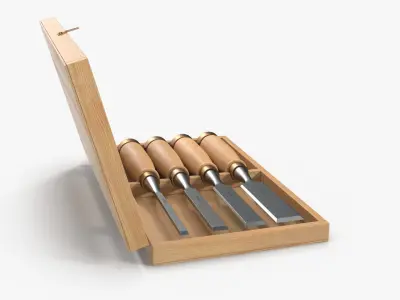 Straight chisels 3D model purchase