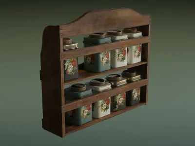 Old Spice Rack Low-poly 3D model