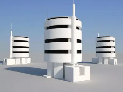 Industrial Building 09 Low-poly 3D model