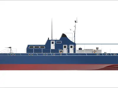 Fast Patrol Boat  Low-poly 3D model