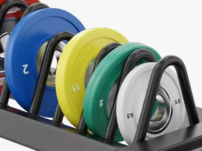 Technogym Bumper Plates Rack 3D model
