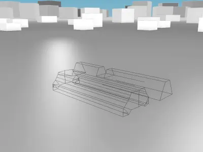 White and Red Road Traffic Barriers - Part 6 - Low-poly 3D model