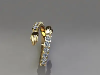 Hugging Hands Ring 3D Printable Love and Care Jewelry 3D print model