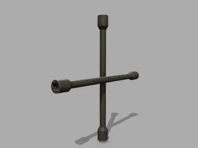  Lug Wrench Low-poly 3D model