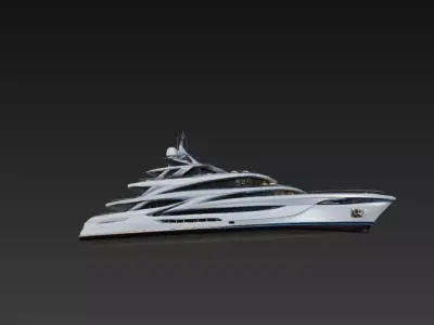 Modern Mega Super Yacht 3D Model Luxury Multi Deck Vessel 3D print model