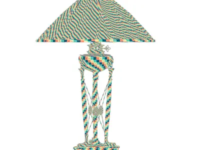 Griffiths and Griffiths 74046 antiqued solid brass lamp 3D model