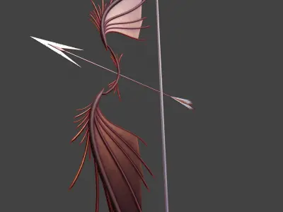 PBR Low poly game ready concept Bow Low-poly 3D model