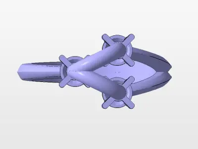 Ring for 3 round stones  Free 3D model