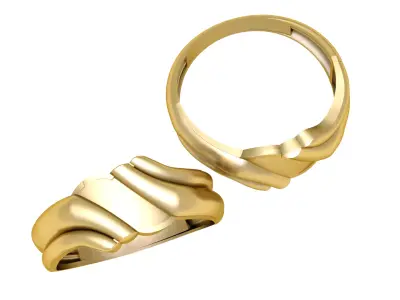 Luxury Abstract Gold Clasp   Modern Jewelry 3D Model 3D print model