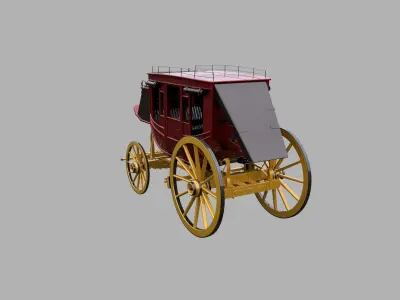 Wild west Concord Stagecoach 3D model