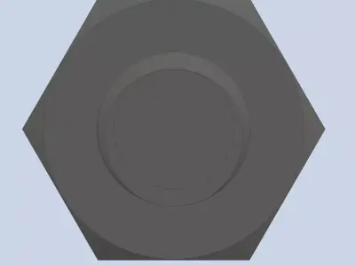 Bolt Partial Thread Hexagonal Head M10x50mm 3D model