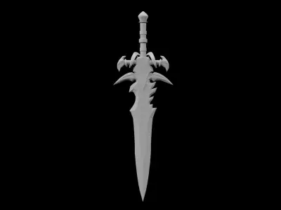 Frostmourne low poly sword Free low-poly 3D model