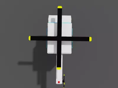 Helicopters helicopter with two seats Low-poly 3D model