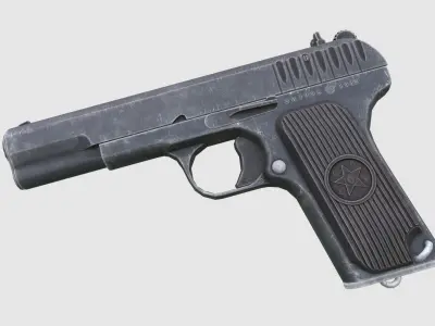Tokarev pistol Low-poly 3D model