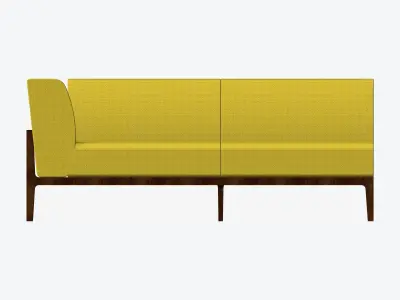 Furniture - Sofa - Contemporary - Oak - - Sofa - Right Low-poly 3D model