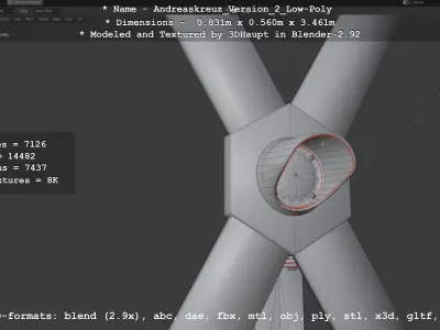 Andreaskreuz Version 2 High and Low-Poly Version 3D Model Pack