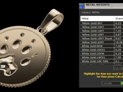 DOG COIN PENDANT 3D print model