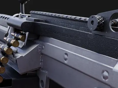 Modular M249 Saw Low-poly 3D model