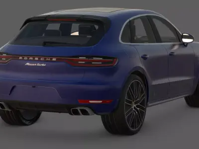 2019 Porsche Macan Turbo 3D Model  The Sports Car of SUVs Low-poly 3D model