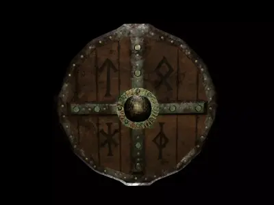 Viking Shield Low-poly 3D model order