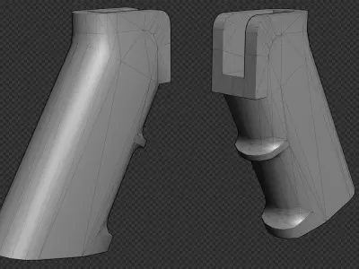 AR-15 A2 Pistol-Grip Low-poly 3D model