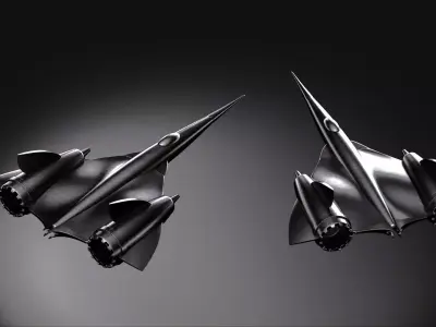 Starship voyager space moon night aircraft airplane 3D model