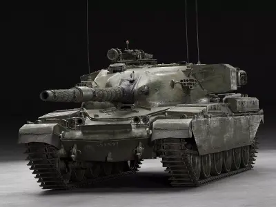 Chieftain Mk5 MBT - 4 Skins and Destroyed Version Included 3D model