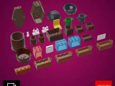 Collection of 30 unique 3D LEGO models 3D print model
