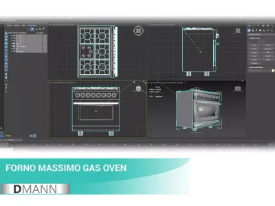 Gas Oven  Low-poly 3D model