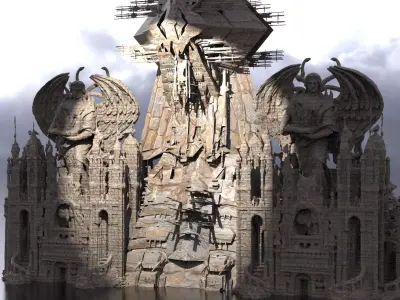 Ancient Sand temple Stone temple  3D model