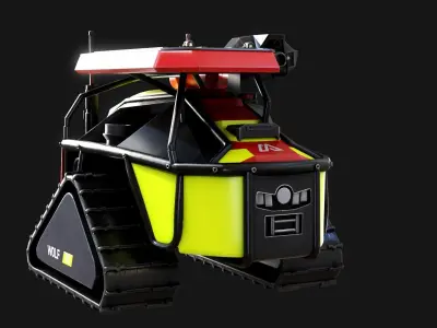 Magirus Wolf R1 Firefighting Fire Robot  vehicle  Low-poly 3D model