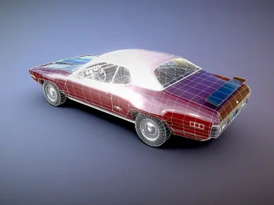 Mascle Car classic Low-poly 3D model