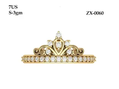 Crown Diamond Ring  3D print model buy