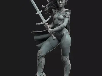 Swordwoman 3D print model