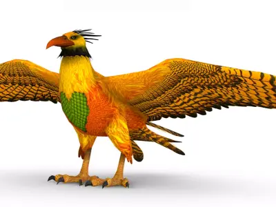 LowPoly the Mythical Bird Predator Roc Low-poly 3D model