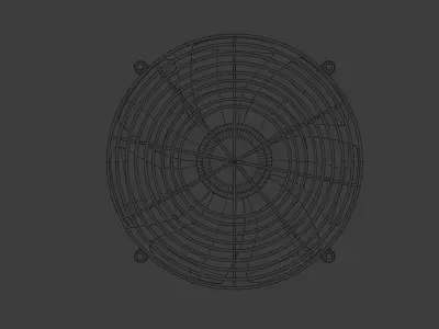 Industrial PC fan Low-poly 3D model