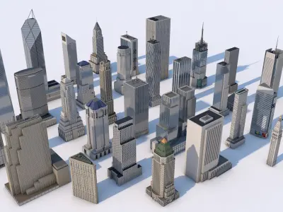 Low Poly City Mega Pack 2 Collection 3D model